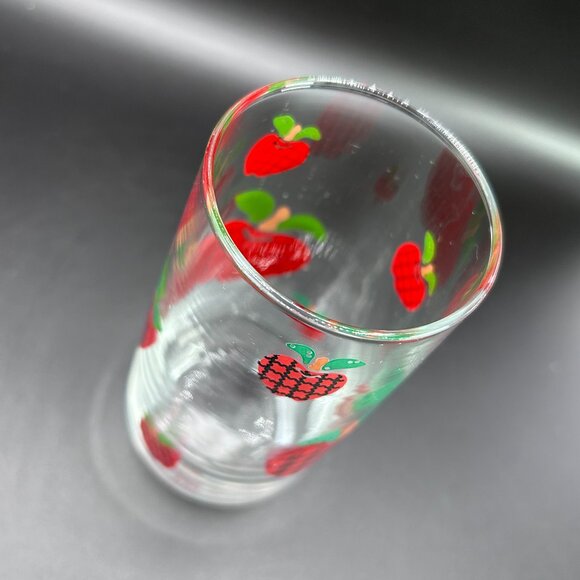 Vintage 1996 Anchor Hocking Applejack 16 oz Iced Tea Glass Apple Print VTG - Picture 7 of 11